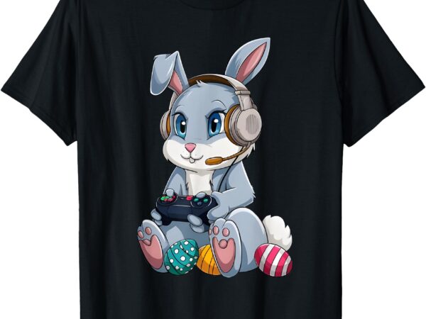 Happy easter day bunny egg funny boys girls kids gamer t-shirt