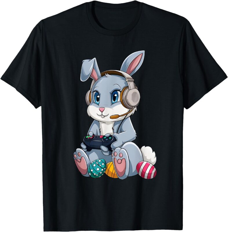 Happy Easter Day Bunny Egg Funny Boys Girls Kids Gamer T-Shirt