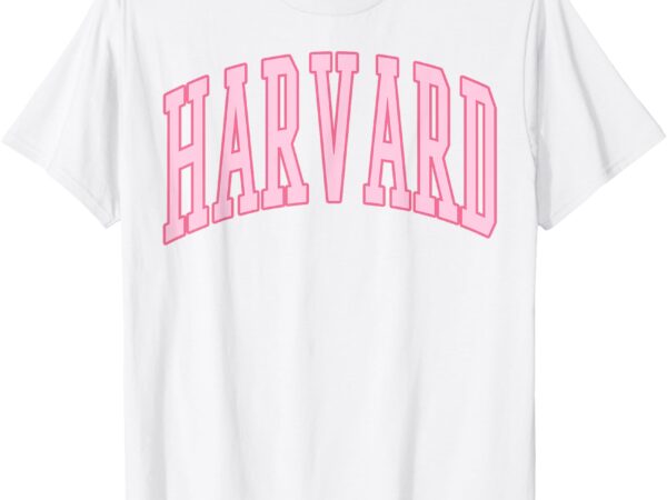 Harvard vintage preppy varsity pink sports men women t-shirt