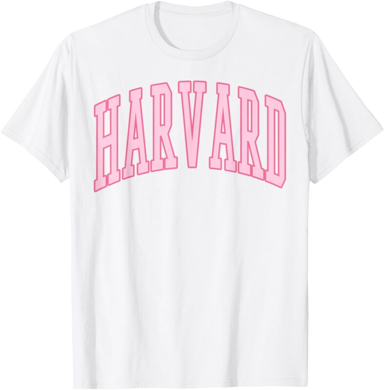 Harvard Vintage Preppy Varsity Pink Sports Men Women T-Shirt