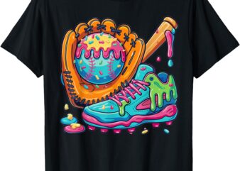 Ice Cream Drip Baseball Stuff Baseball Drip For Boys Youth T-Shirt