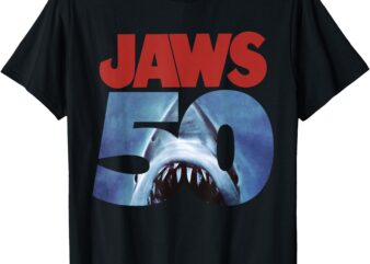 Jaws 50th Anniversary Logo Front & Back T-Shirt