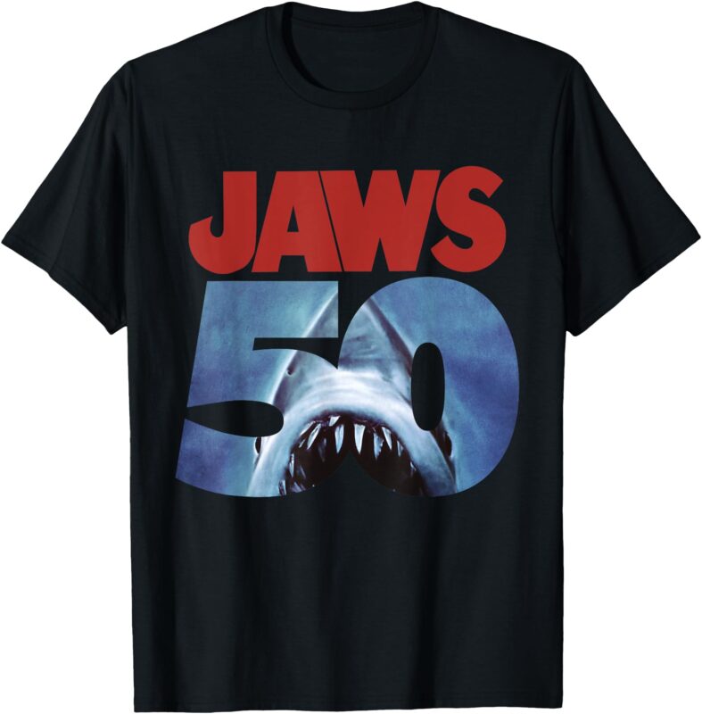 Jaws 50th Anniversary Logo Front & Back T-Shirt