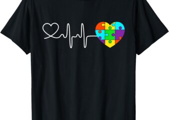 Love Heart Puzzle Acceptance Men Women Kids Autism Awareness T-Shirt