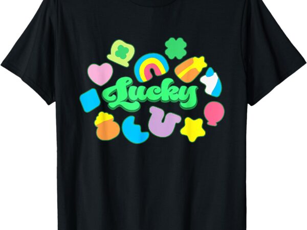 Lucky charm shapes marshmallows happy st patricks day t-shirt
