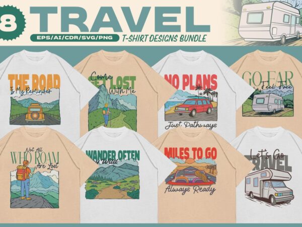 Travel t-shirt designs bundle