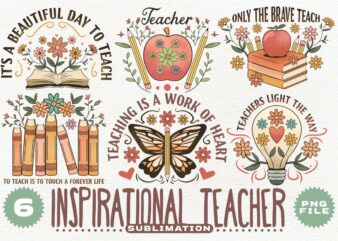 Inspirational Teacher Sublimation Designs Bundle