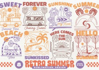 Retro Summer Sublimation Designs Bundle