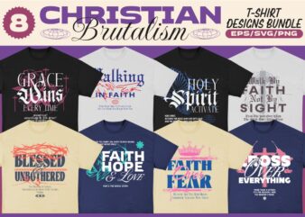 Christian Brutalism T-shirt Designs Bundle