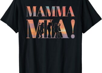 Mamma Mia Retro Disco Dancing Silhouette 70s Vibes T-Shirt