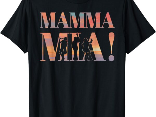 Mamma mia retro disco dancing silhouette 70s vibes t-shirt