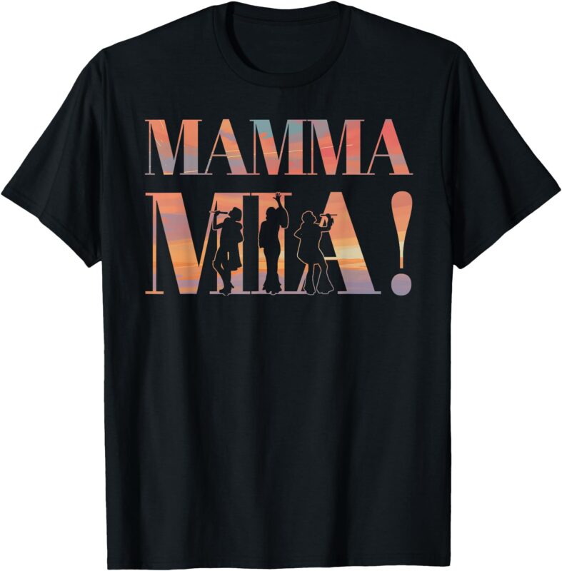 Mamma Mia Retro Disco Dancing Silhouette 70s Vibes T-Shirt