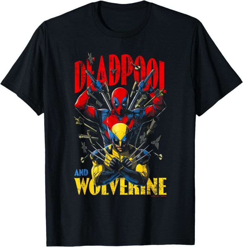 Marvel Deadpool & Wolverine Iconic Buds Retro Big Poster T-Shirt