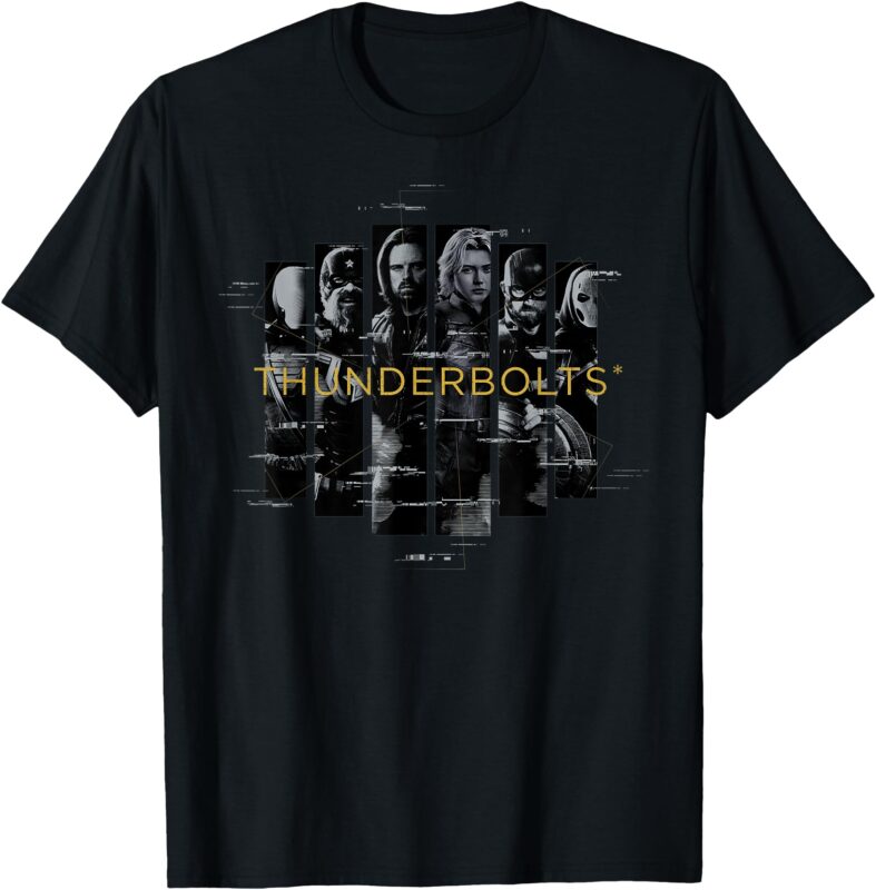 Marvel Studios Thunderbolts Team Glitched with Logo T-Shirt