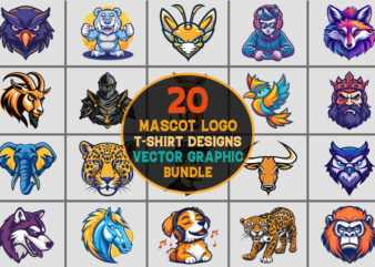 Mascot Logo T-Shirt Design Graphic Bundle
