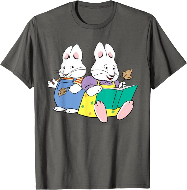 Max And Ruby Read A Book Cute Design Bookish Reading T-Shirt