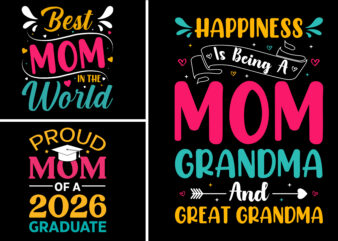 Mom Grandma T-Shirt Design Bundle