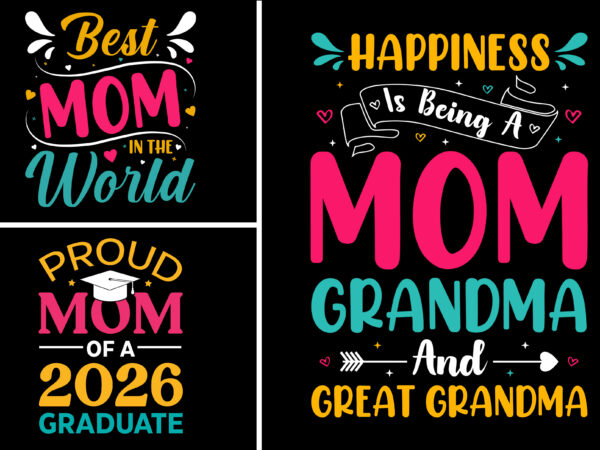 Mom grandma t-shirt design bundle Mom grandma t-shirt design bundle