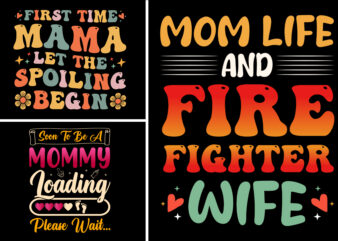 Mom Mama Mommy T-Shirt Design Bundle