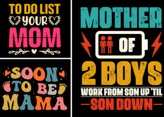 Mom Mama Mother T-Shirt Design Bundle