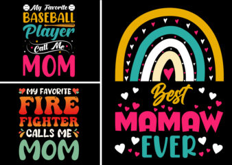 Mom Mama T-Shirt Design Bundle