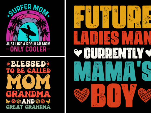 Mom mama t-shirt design bundle