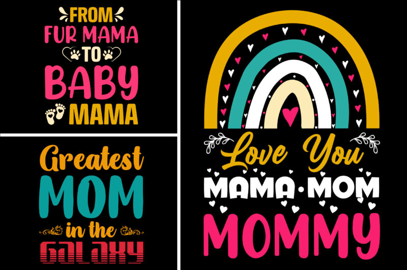 Mom Mommy Mama T-Shirt Design Bundle