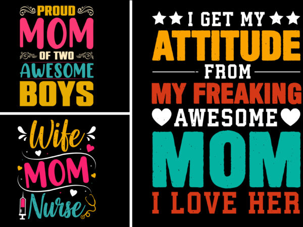 Mom t-shirt design bundle