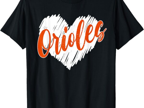 Orioles heart name vintage gifts for women men kids t-shirt