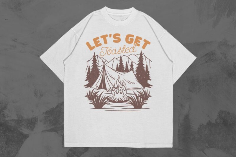 Camping T-shirt Designs Bundle