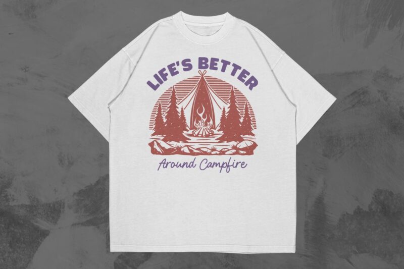 Camping T-shirt Designs Bundle