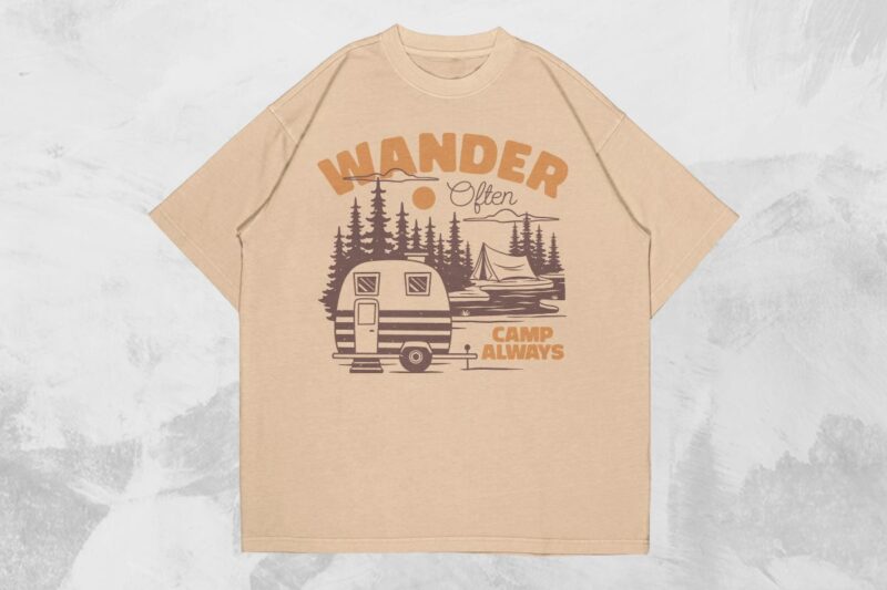 Camping T-shirt Designs Bundle
