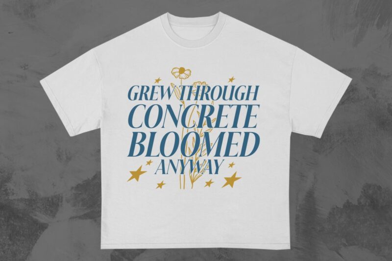 Wildflowers Urban Typography T-shirt Designs Bundle