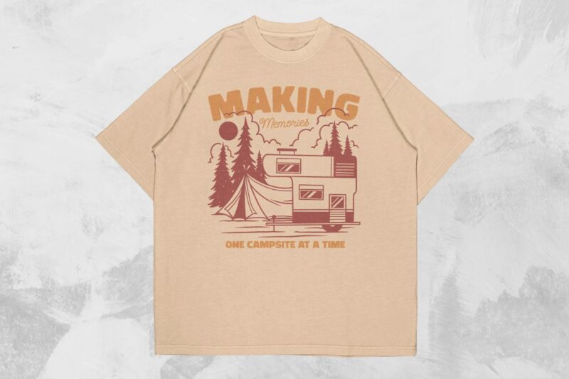 Camping T-shirt Designs Bundle