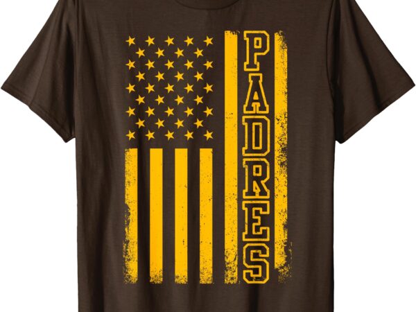 Padres personalized name american flag i love padres t-shirt