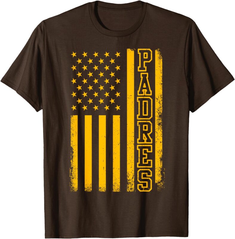 Padres Personalized Name American Flag I Love Padres T-Shirt