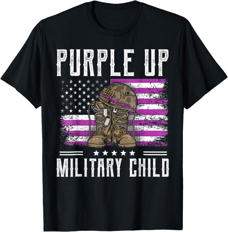 Purple Up For Military Child Flag Military Child Month T-Shirt
