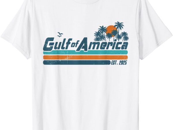 Retro gulf of usa america est 2025 american flag gulf mexico t-shirt