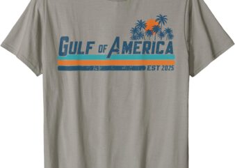 Retro Gulf Of USA America Est 2025 American Flag Gulf Mexico T-Shirt