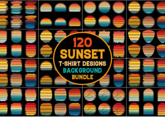 Retro Vintage Sunset Grunge Background Bundle