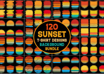 Retro Vintage Sunset Grunge Background Bundle