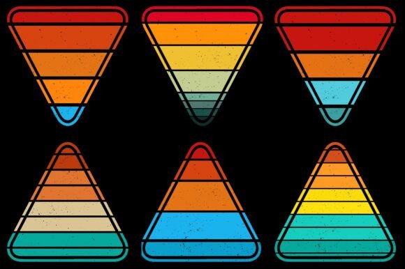 Retro Vintage Sunset Grunge Background Bundle