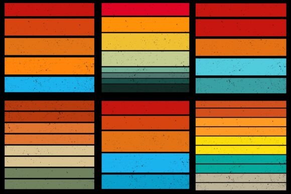 Retro Vintage Sunset Grunge Background Bundle