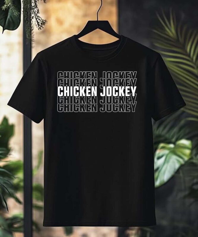 Funny Chicken Jockey Stacked Repeat Font Fun Gag Meme Humor T-Shirt design