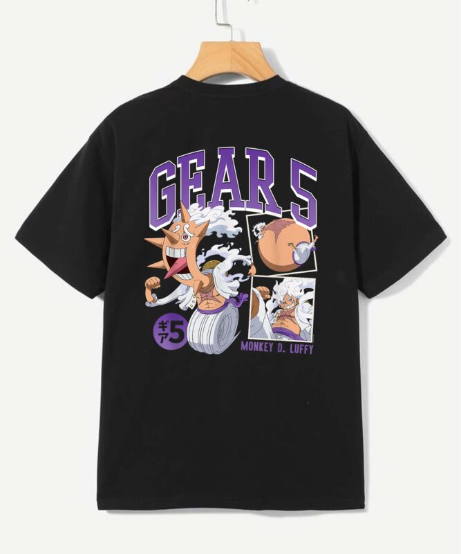 One Piece Anime Monkey D. Luffy Gear 5 Poses T-Shirt design