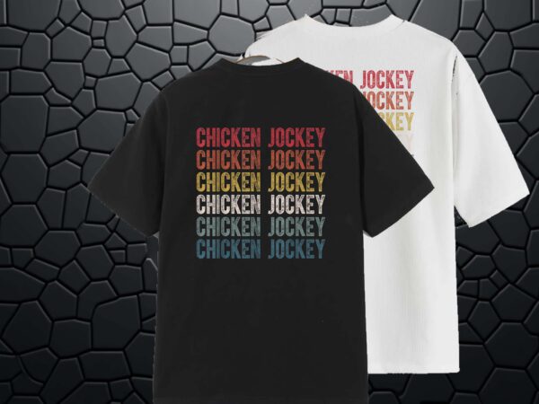 Funny chicken jockey stacked repeat font fun gag meme humor t-shirt design