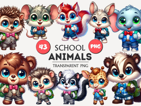 School animal cartoon. tshirt sticker. School animal cartoon. tshirt sticker.