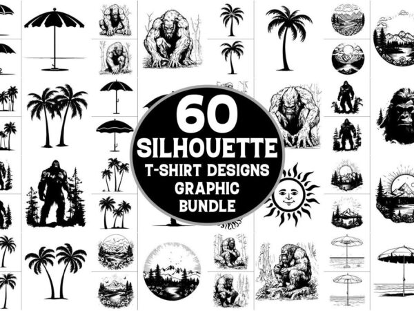 Silhouette t-shirt design vector bundle