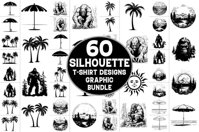 Silhouette T-Shirt Design Vector Bundle