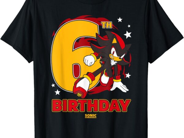 Sonic the hedgehog epic shadow 6th birthday big chest logo t-shirt